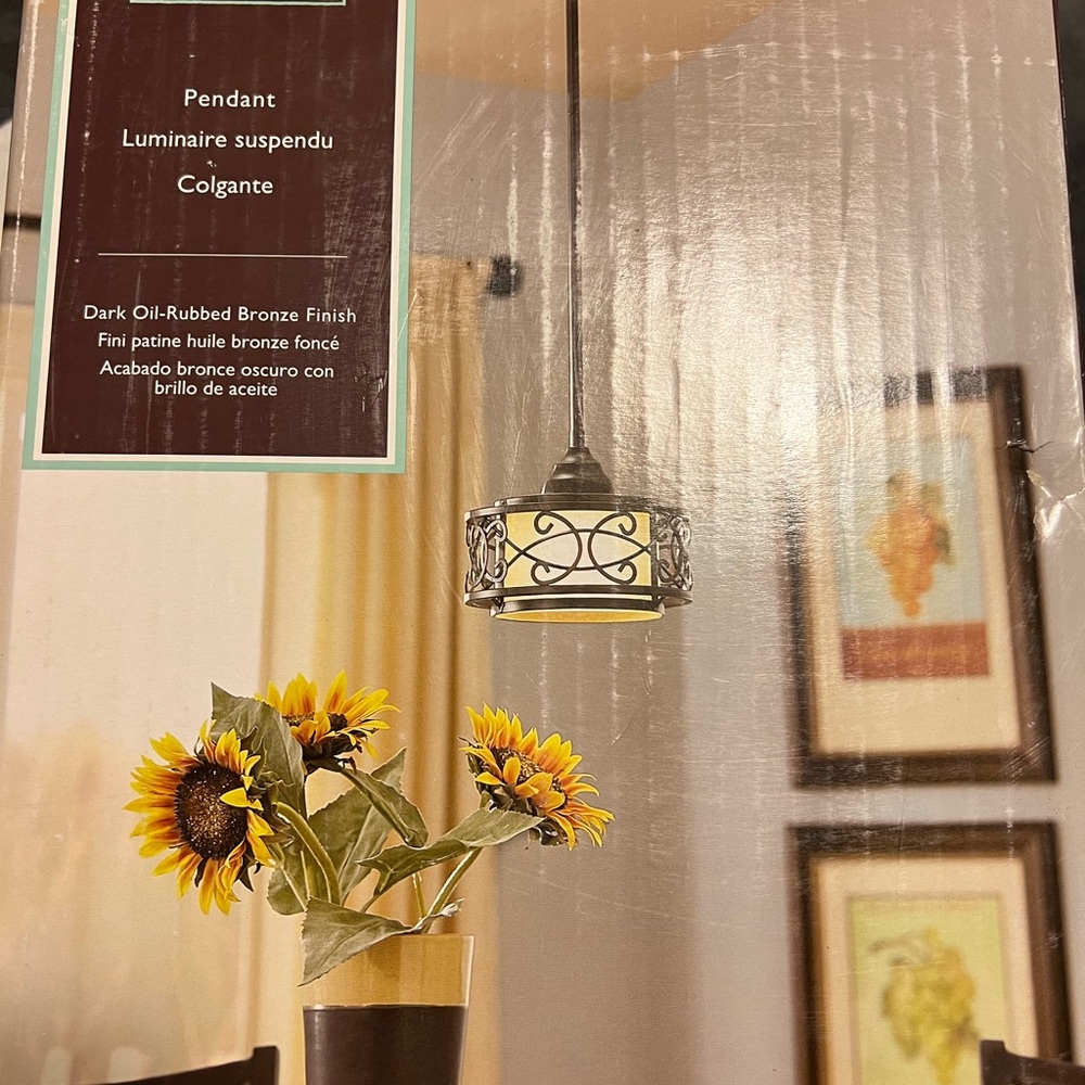 Dark Oil Rubbed Bronze Finish Pendant NWT